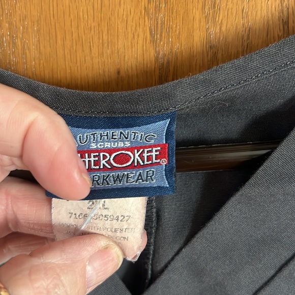 Cherokee workwear dark gray scrub pants size large Cherokee workwear scrub top - Picture 6 of 6
